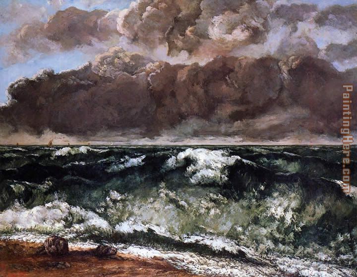 The Wave 5 painting - Gustave Courbet The Wave 5 art painting